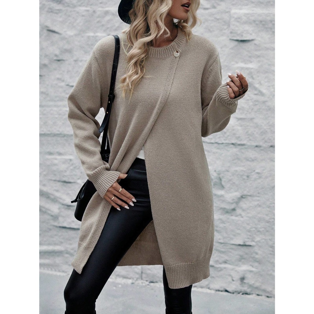 preppy Waterfall Collar Batwing Sleeve open front Cardigan sweater - Picture 3 of 8